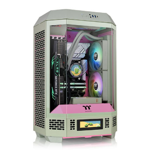Imagen de GABINETE THERMALTAKE THE TOWER 300 MATCHA PLUM MICRO ATX VERTICAL CA-1Y4-00SJWN-00