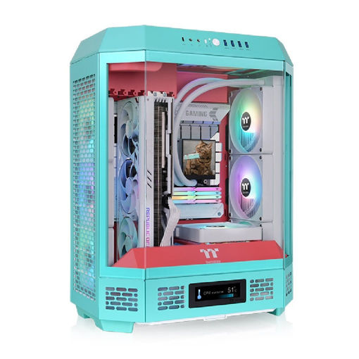 Imagen de GABINETE THERMALTAKE THE TOWER 600 MINT STRAWBERRY ATX MID TOWER VERTICAL CA-1Z1-00MLWN-00