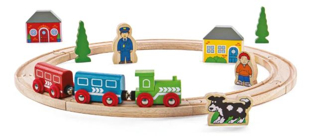 Imagen de Pista De Tren De Madera Bigjigs Toys Mi Primera Pista, 44x44 Cm