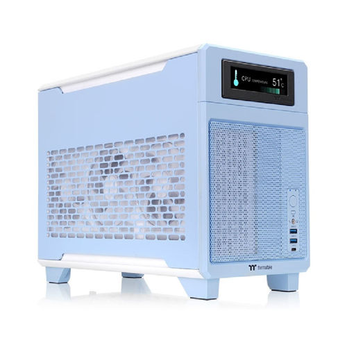Imagen de GABINETE THERMALTAKE TR100 MINI-ITX MINI TOWER HYDRANGEA BLUE CA-11A-00SFNN-00