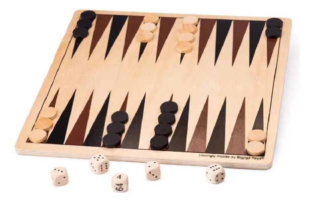 Imagen de Backgammon Clásico Bigjigs Toys Madera 30 Pzs 2 Jugadores