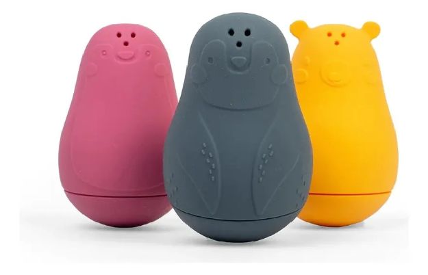 Imagen de Pack X3 Animalitos Silicona Para Agua Bigjigs Bebes 4 Meses+ Amarillo