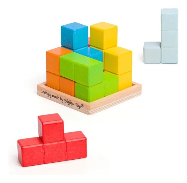 Imagen de Cubo Tetris Multicolor Bigjigs Toys 3+ Años Juego Destreza