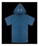 Imagen de Bata De Baño Albornoz Ropa De Playa Piscina Niños 1 A 3 Años Azul Acero Liso 1 A 3 Años