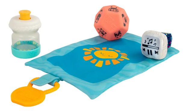 Imagen de Kit Para Regalar Con Mordillo Lamaze Sonajero 0-24 Meses Azul Liso