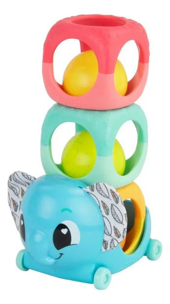 Imagen de Juguete Sonajero De Bloques Apilables Con Rueditas Bebes 6m+ Multicolor Cubos