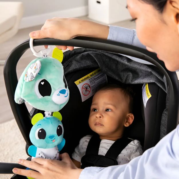 Imagen de Juguete Osito De Peluche 3 En 1 Texturas Colgantes Sensorial Celeste