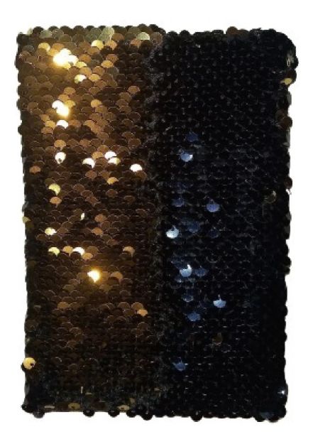 Imagen de Libreta Cuaderno Con Lentejuelas Hojas Rayadas 15 X 10cm Dorado Oscuro