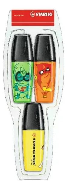 Imagen de Packx3 Resaltadores Marcador Boss Mini Heroes Stabilo Flour