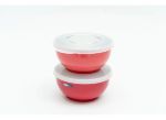 Imagen de Bowlsx2 Bebé Acero Inoxidable Tapa Hermética 250ml Bebedue Rojo Lisa