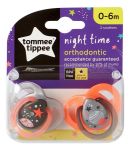 Imagen de Set X2 Chupetes Ortodoncicos Nocturnos Bebes 0-6m Tommee Tip Naranja 0-6 Meses