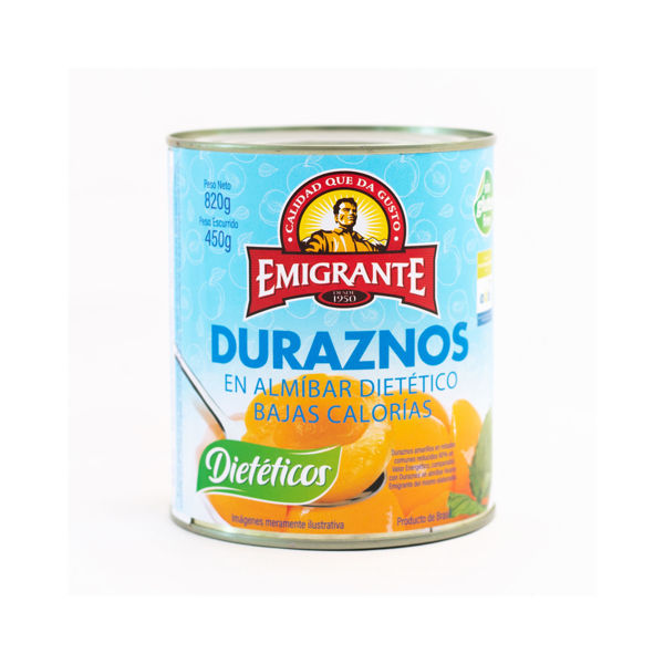 Imagen de Durazno En Almibar Emigrante Bajas Calorias 800 gr