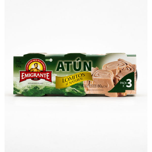 Imagen de Atun Emigrante Lomitos Al Natural 3x80 gr