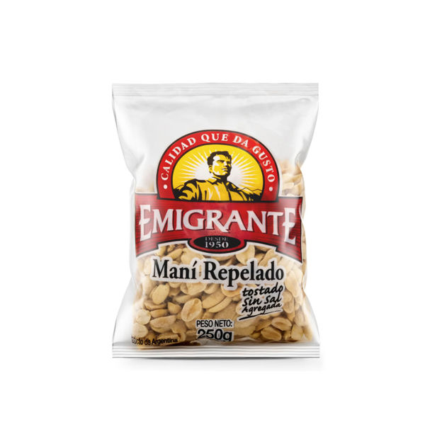 Imagen de Mani Emigrante Repelado Tostado S/sal Agregada 250 gr