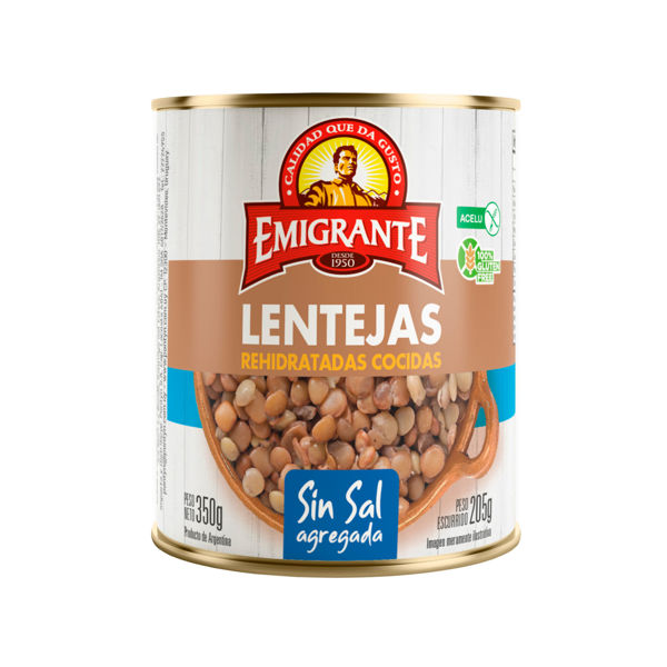 Imagen de Lentejas Cocidas Emigrante S/sal Lata 350 gr