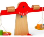 Imagen de Juguete Balanza Equilibrio Escalas Madera Bigjigs Bebes 12m+ Rojo