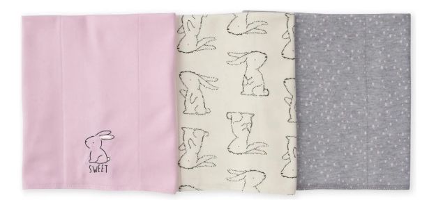Imagen de Pack X3 Provecheros Babitas De Algodon Gerber Bunnies Rosa