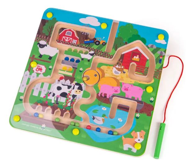 Imagen de Laberinto Magnético Granja Bigjigs Toys Niños 3 Años+ Azul