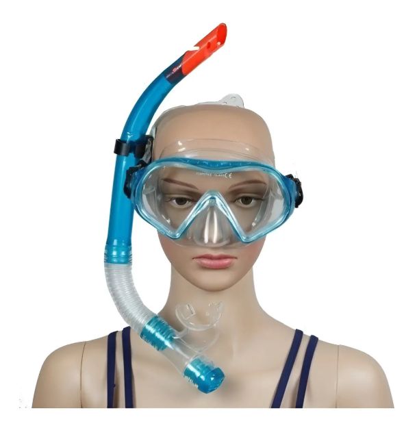 Imagen de Máscara De Buceo Snorkel Hydro Adulto Azul Silicona Ajustable