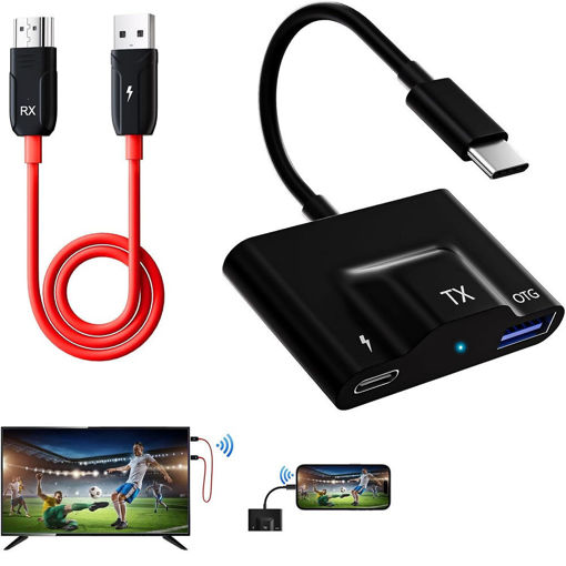 Imagen de TRANSMISOR GENERICO AND RECEIVER PORTABLE USBC TO HDMI