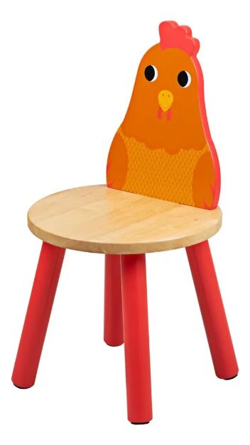 Imagen de Sillas Madera Infantil Con Diseño De Animales Bigjigs Toys Naranja Oscuro