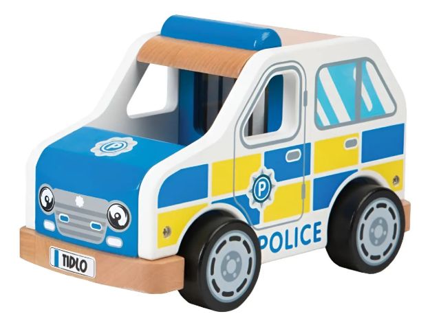 Imagen de Juguete Madera Auto Patrulla De Policia Niños Bigjigs Toys Patrulla Policias Azul