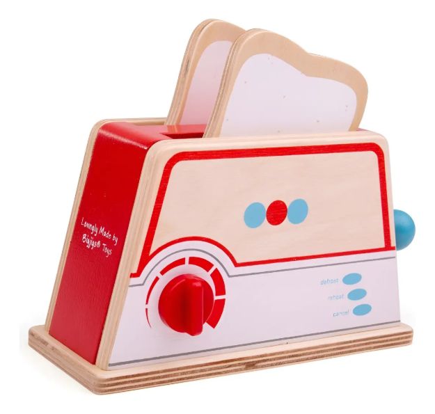 Imagen de Tostadora Juguete Madera Infantil Niños 3 Años+ Bigjigs Toys Rojo