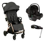 Imagen de Coche Travel System Eden Kikkaboo C/ Babysilla Y Base Isofix Negro Dorado