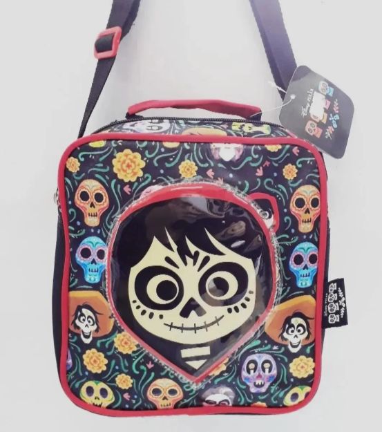 Imagen de Lunchera Bolsito Bandolera Coco Disney Medidas: 19 X 21 Cm Negro Coco