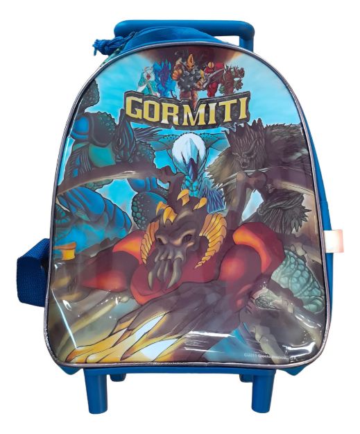 Imagen de Mochila Escolar Infantil Con Ruedas Gormiti Tamaño 30 X 25cm Azul Diseño