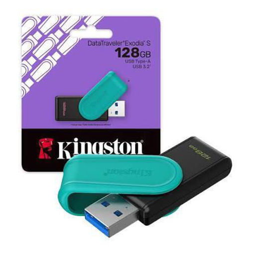 Imagen de PENDRIVE KINGSTON EXODIA S 3.2 BLACK TURQUESA DTXS/128GB