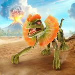 Imagen de Juguete Dinosaurio Dilophosaurus Control Remoto Terra 5años+ Verde Oscuro Mosca