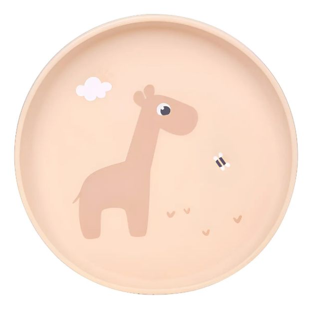 Imagen de Plato De Silicona Con Ventosa, Beige Cloudy Buba Bebes 6m+ Beige Jirafa