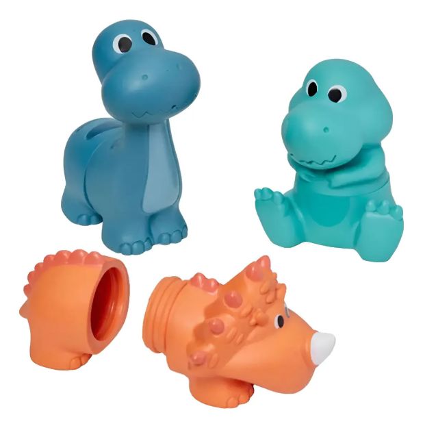 Imagen de Juguete Dinosaurios Silicona Para Agua Desmontables Bebe 4m+ Multicolor