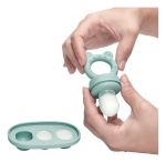 Imagen de Set Mordillo Alimentación Silicona Con Moldes Buba Bebes 6m+ Verde Claro Lisa
