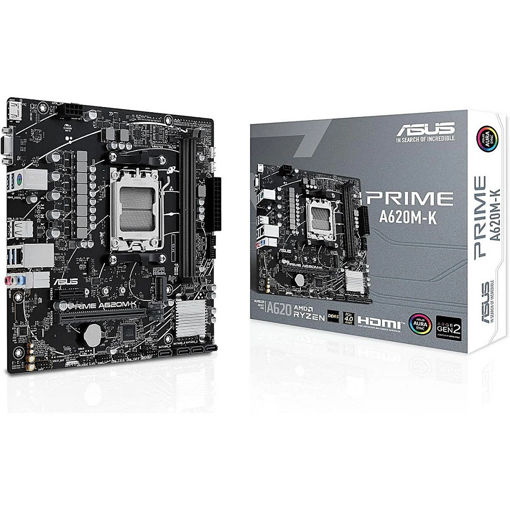Imagen de MOTHERBOARD ASUS PRIME A620M-K AMD AM5 DDR5 MICRO-ATX PCIE 4.0
