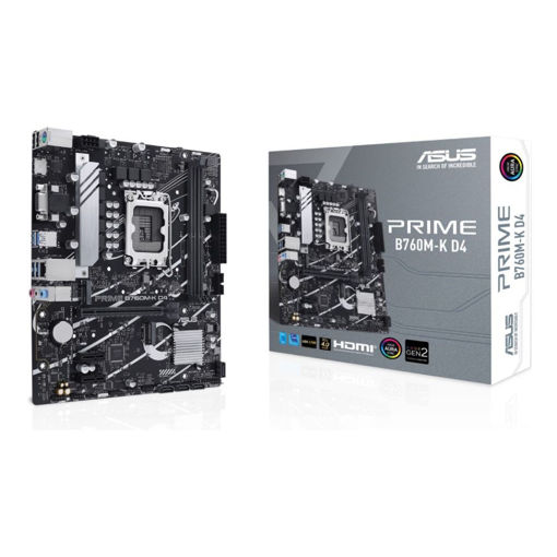Imagen de MOTHERBOARD ASUS PRIME B760M-K D4 INTEL LGA1700 DDR4 MICRO-ATX PCIE 4.0