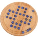 Imagen de Juego De Mesa Tablero Madera Solitario Con Canicas Niños 6a+