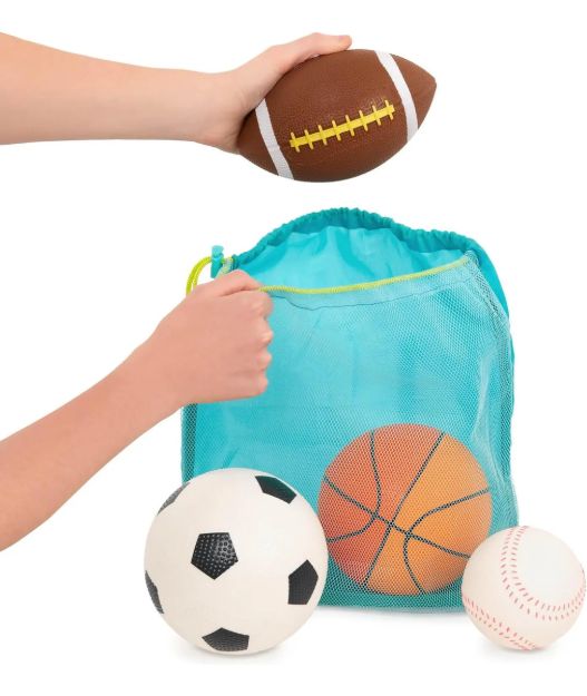 Imagen de Set X4 Mini Pelotas Deportivas Con Bolsa Btoys Niños 3a+ Multicolor