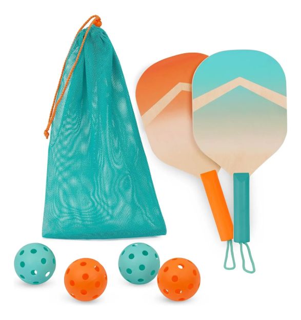 Imagen de Juego Raquetas Con Pelotas Bolsa Para Transportar Niños 3a+ Verde Naranja