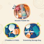 Imagen de Juego Raquetas Con Pelotas Bolsa Para Transportar Niños 3a+ Verde Naranja