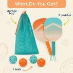 Imagen de Juego Raquetas Con Pelotas Bolsa Para Transportar Niños 3a+ Verde Naranja