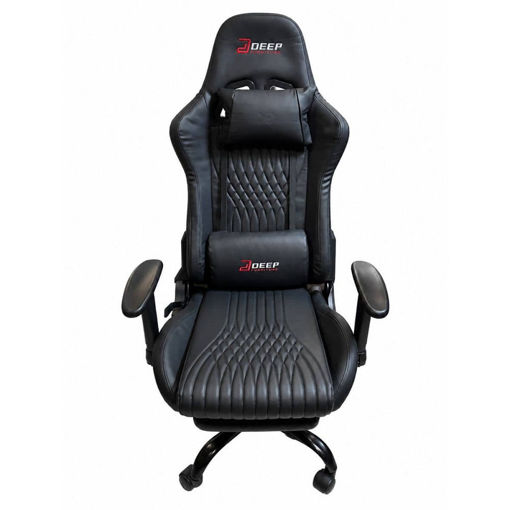 Imagen de SILLA ERGONÓMICA EJECUTIVA CUERO NEGRO CON APOYAPIÉS RECLINABLE