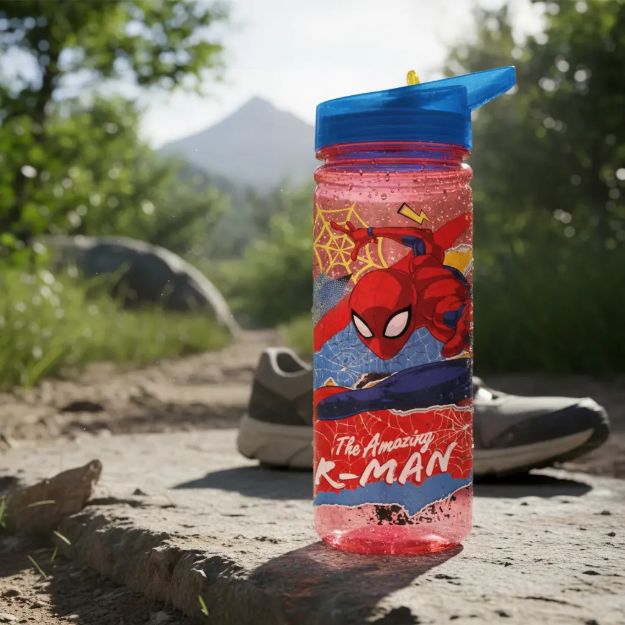 Imagen de Botella De Tritan Infantil Spider Man Con Boquilla 580ml Rojo