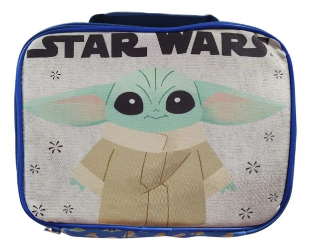 Imagen de Lunchera Termica Escolar Infantil 23x18x8.5cm Baby Yoda Celeste Baby Yoda