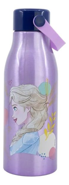Imagen de Botella Aluminio Flexi Handle 760 Ml Frozen Elsa Anna Disney Color Lila