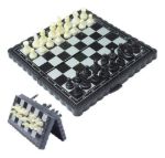 Imagen de Ajedrez Magnetico 3 En 1 Tablero Plegable Portatil Damas