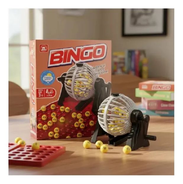 Imagen de Juego De Mesa Bingo Con Bolillero Juego Familiar Niños 3 A+