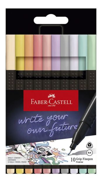 Imagen de Micropunta Faber-castell Grip Fine Pastel X 10 Unidades