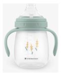 Imagen de Vasos Con Asa Y Boquilla Silicona 240ml Bebes 6 M+ Kikkaboo Verde Claro Sleepy Sheep
